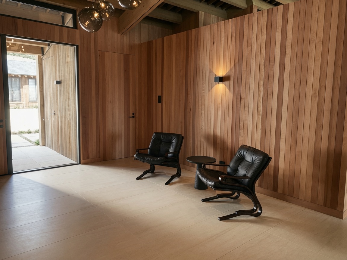 Premium cedar timber cladding feature wall renovation interior