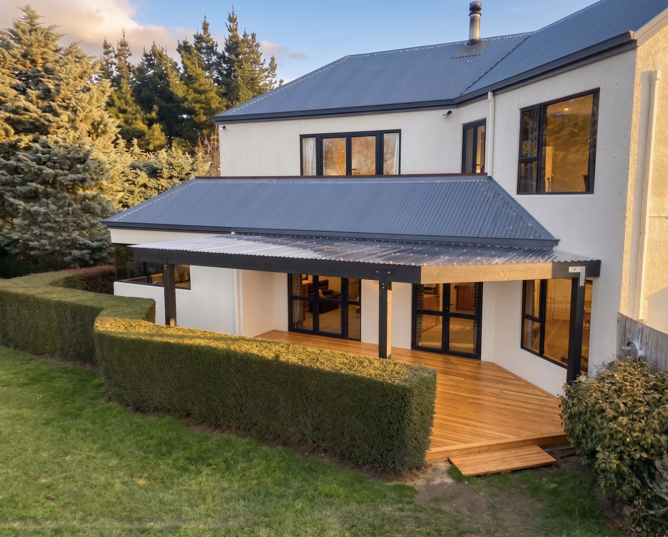 Timber Pergola with Clearlite Roofing